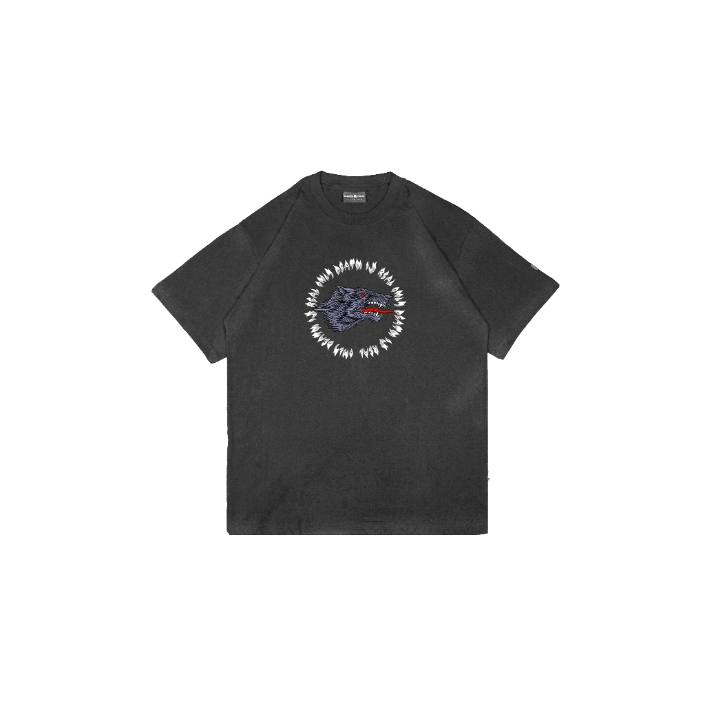 HUSTED KAOS HITAM WASHING ROGERA BLACK TSHIRT