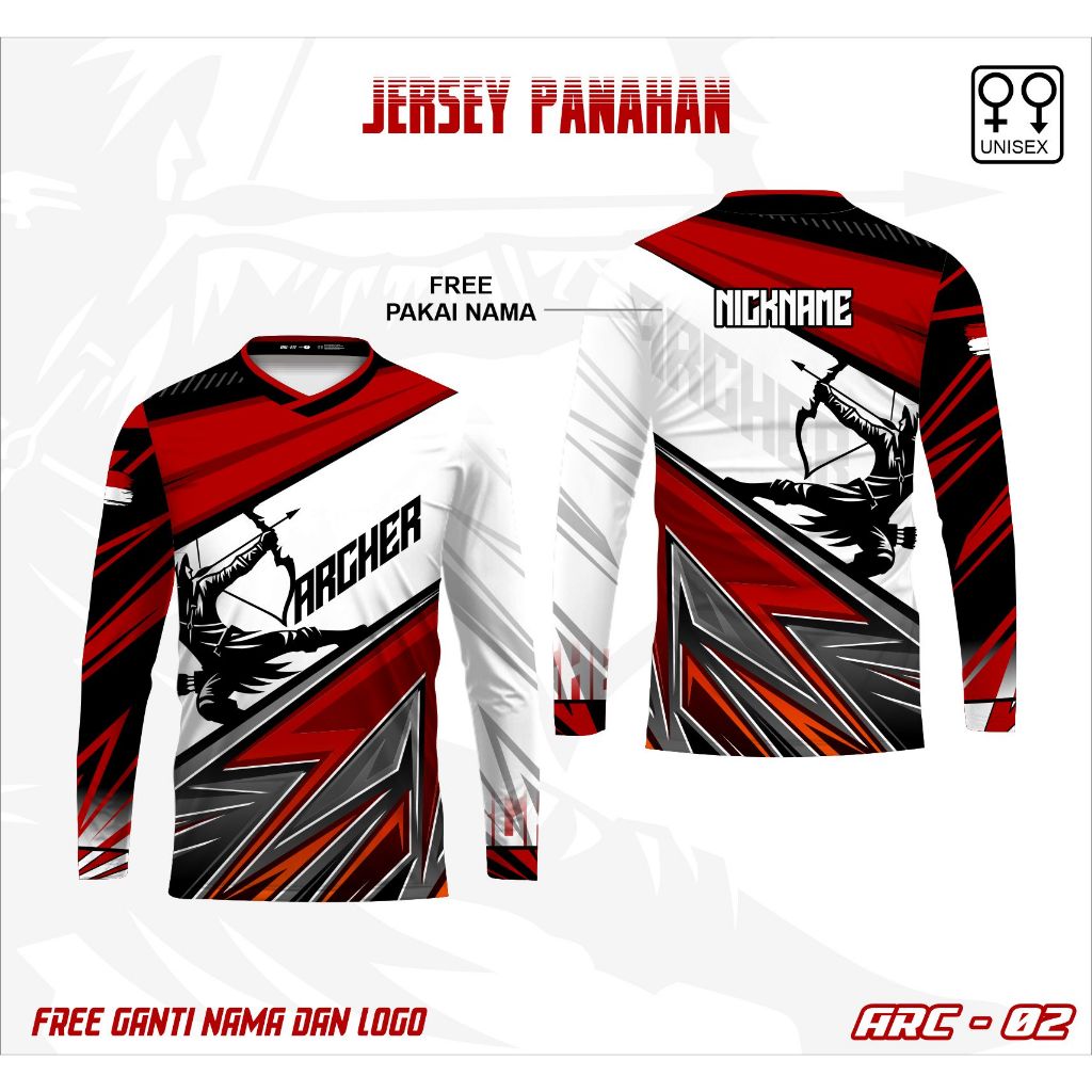 Jersey panahan kaos baju olahraga panahan free custom lengan panjang