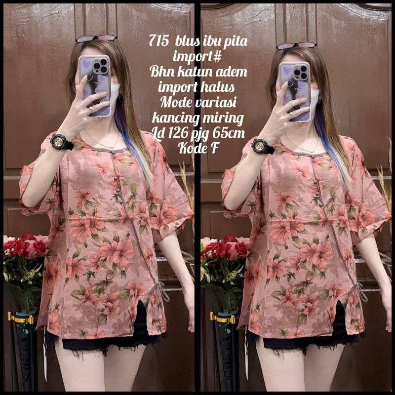 715 Blus Katun Adem Jumbo Wanita/Atasan/Blouse/Baju BigSize