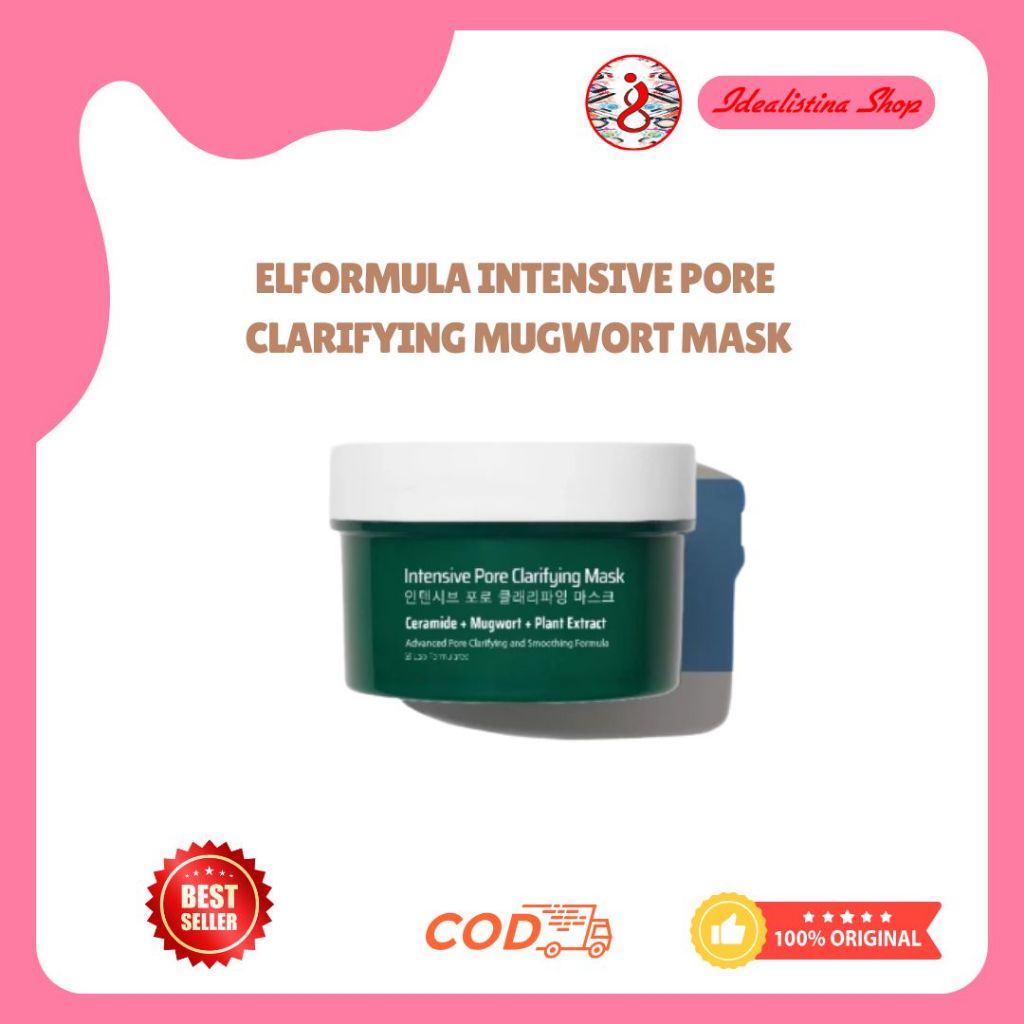 ELFORMULA Intensive Pore Clarifying Mugwort Mask - Clay Mask Mud Mask Acne Pembersih Pori-pori Pores