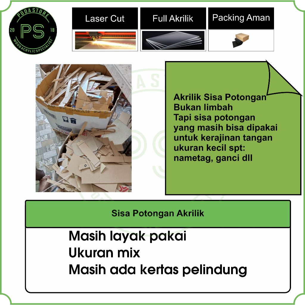 

Sisa akrilik kiloan masih layak pakai