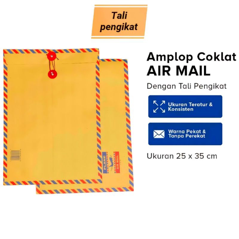 

Amplop Coklat Airmail dengan Tali 310 | Amplop Lamaran Kerja