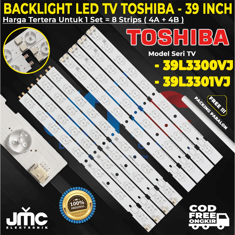 BACKLIGHT TV LED TOSHIBA 39 INCH 39L3300 39L3301 39L3300VJ 39L3301VJ 39L LAMPU BL 39L3300 39L3301 39