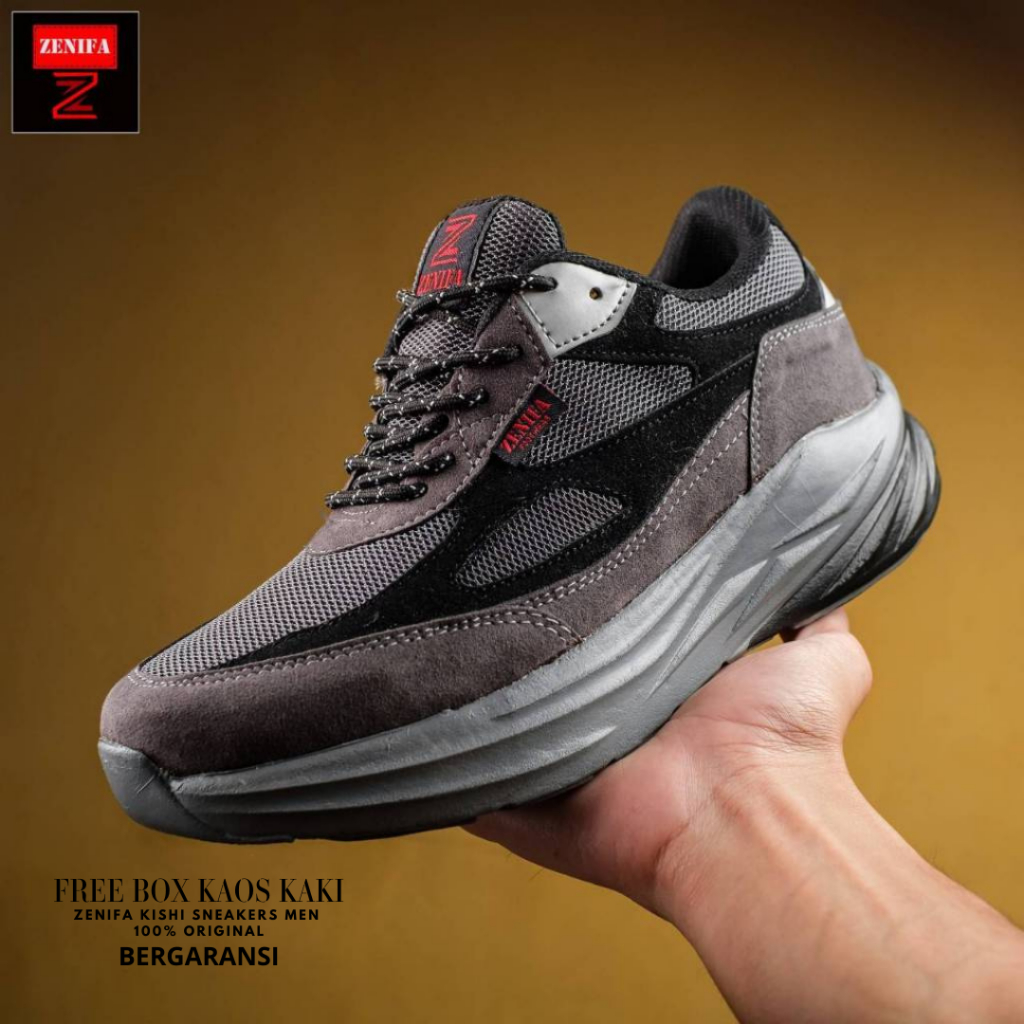 Zenifa - Sepatu Sneakers Olahraga Pria Zenifa Kishi Original free box dan kaos kaki