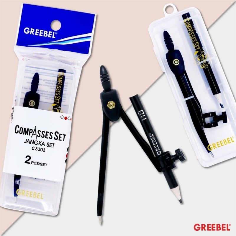 

GREEBEL NANGKA SET JANGKA BESI WARNA PLUS PENSIL C 3303 / MATH SET