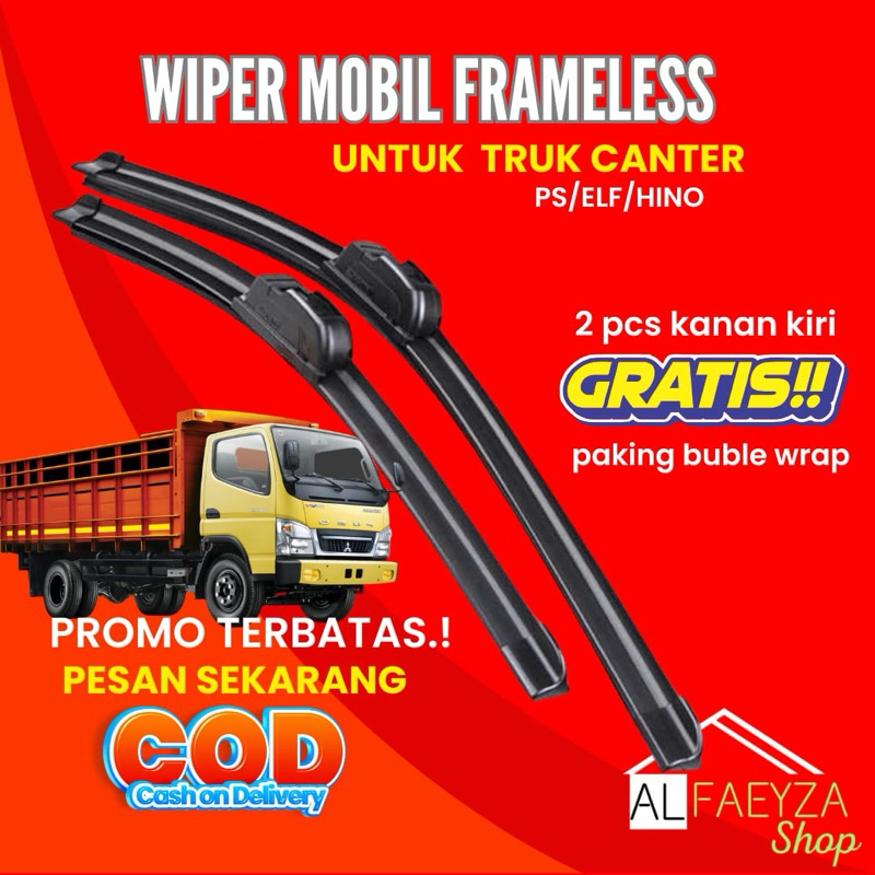 Wiper Kaca Mobil Frameless Truk Canter Ps110 Ps125 Ps136 Fuso