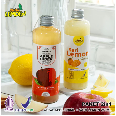 

Suur Lemoen Paket Bundling Cuka Apel + Sari Lemon 250ml Paket 2 in 1 - SARI LEMON MURNI