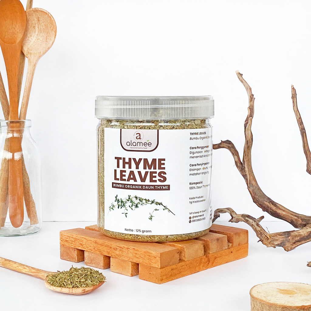 

ALAMEE Thyme Kering Tanpa Campuran Daun Timi Bumbu Dapur Organik Garnish Dried Leaves Murni 125gr