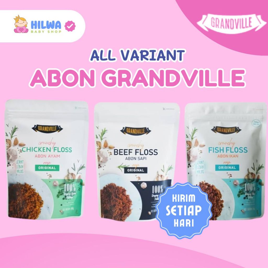 

GRANDVILLE ABON CRUNCHY - ABON CIPUNG | AYAM ORI & SPICY - IKAN ORI & SPICY - SAPI ORI & SPICY BPOM