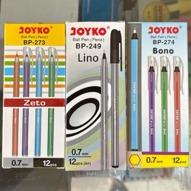

( 12 pcs ) Ballpen Zeto / Pulpen Lino / Pen Bono / Pena Lilin BP-273 BP-249 BP-274 tinta hitam Joyko