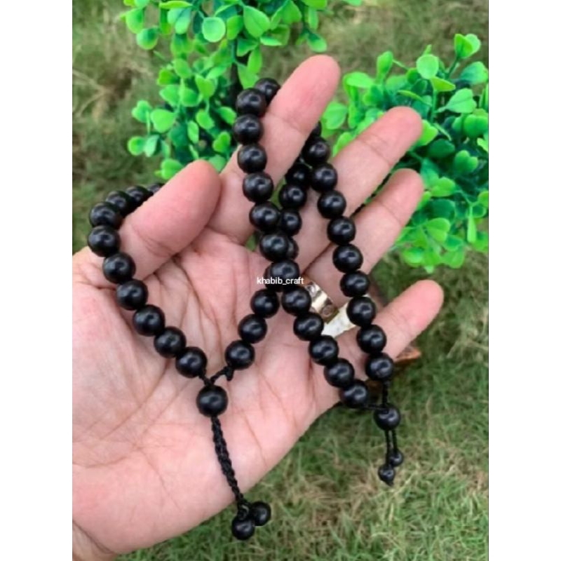 gelang akar Bahar hitam tunggal mabe size 8mm motif bola