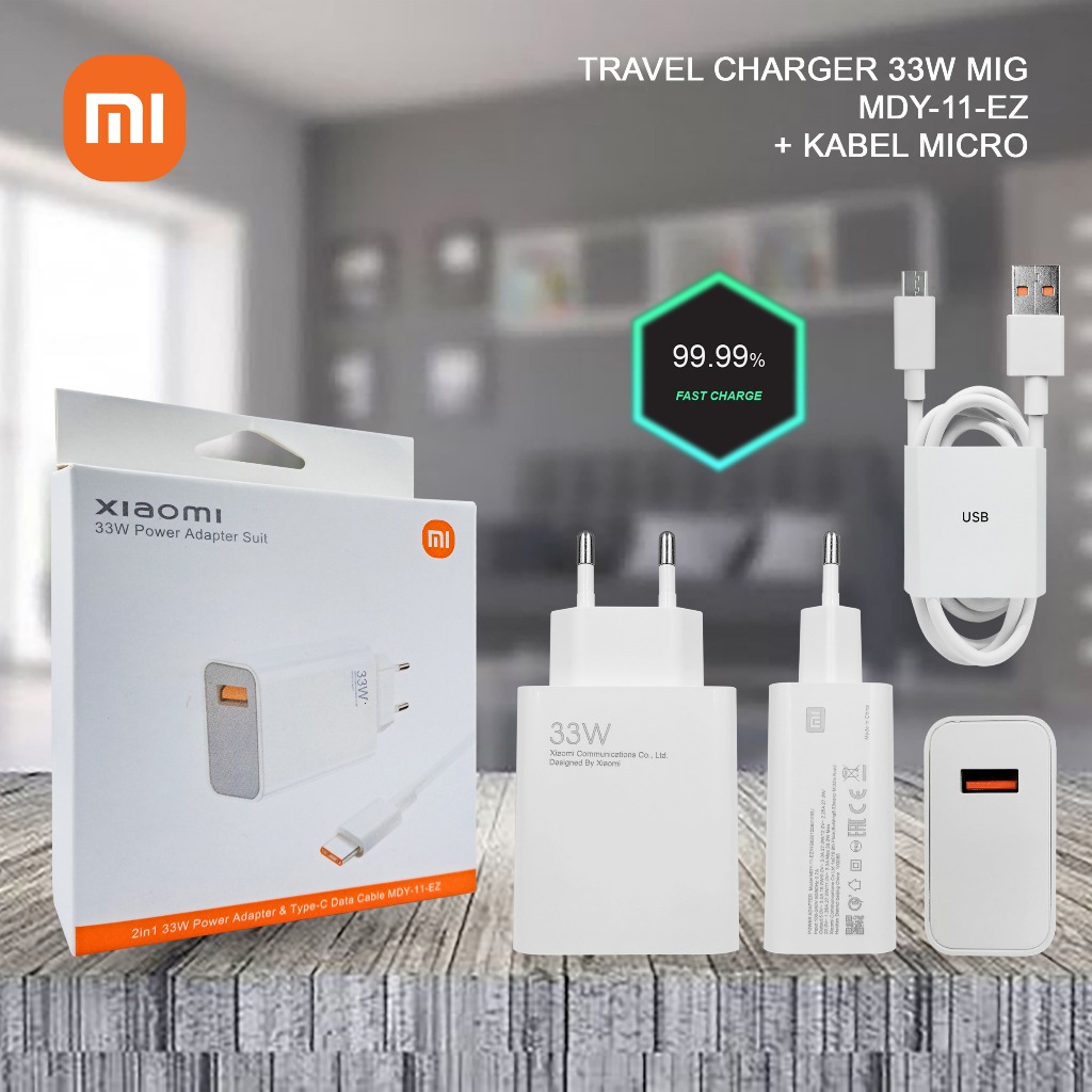 CHARGER XIAOMI TURBO MDY-11-EZ + TYPE C 33W ORIGINAL 100%