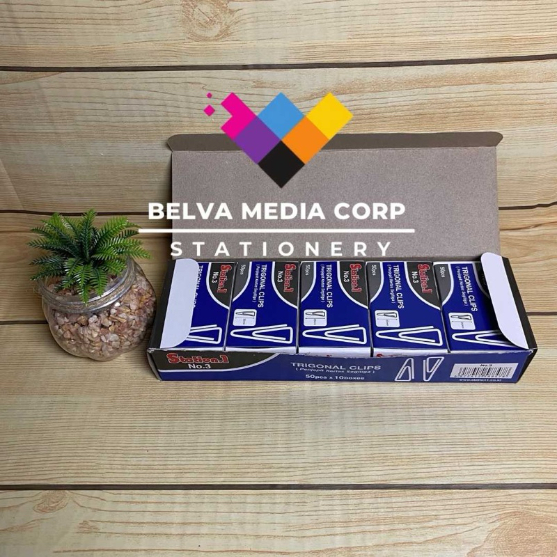 

SELUSIN (12PCS) STATION 1/Trigonal Clip Penjepit Kertas No. 03