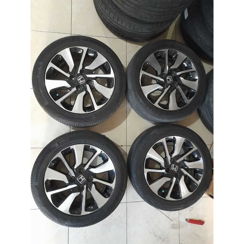 Velg Mobil Bekas Copotan Ori Std Brio Rs Ring 15 Lubang 4 + Ban 185 55 R15