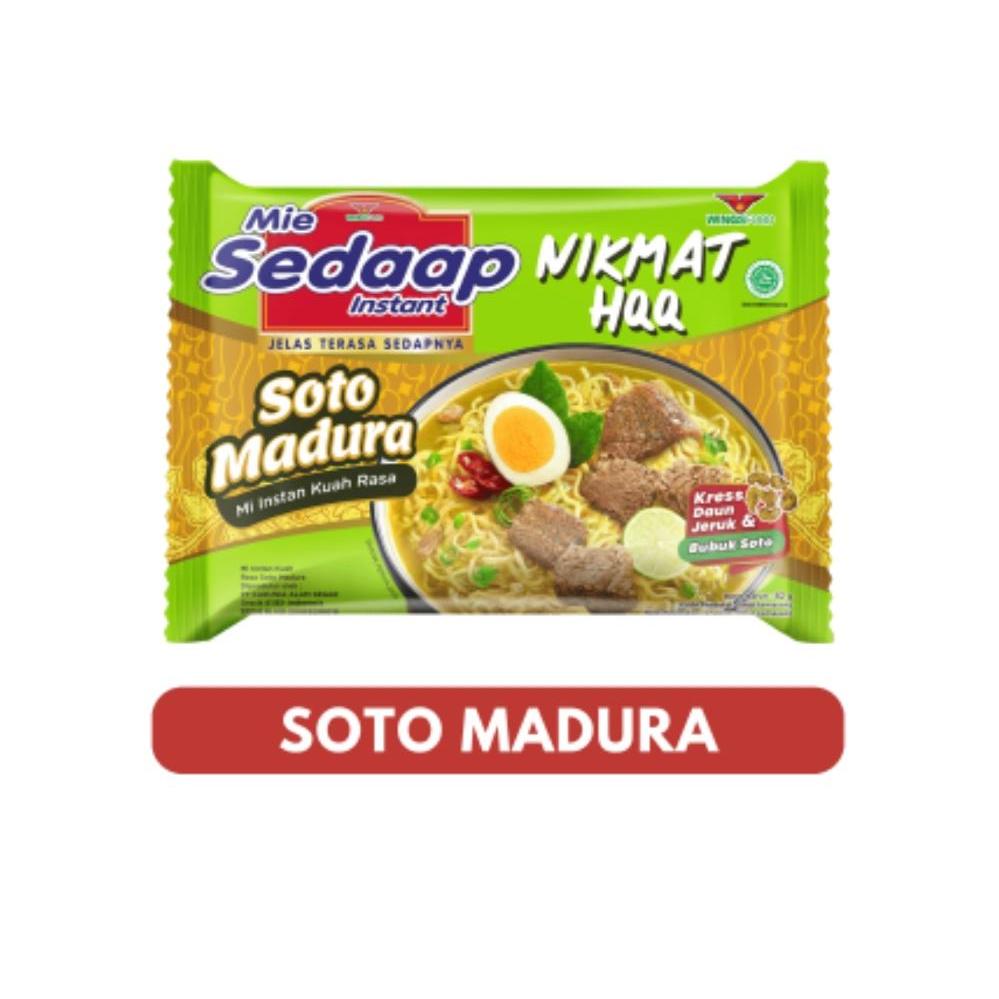 

SEDAAP MIE KUAH SOTO MADURA 82 GR [1 DUS ISI40PCS]