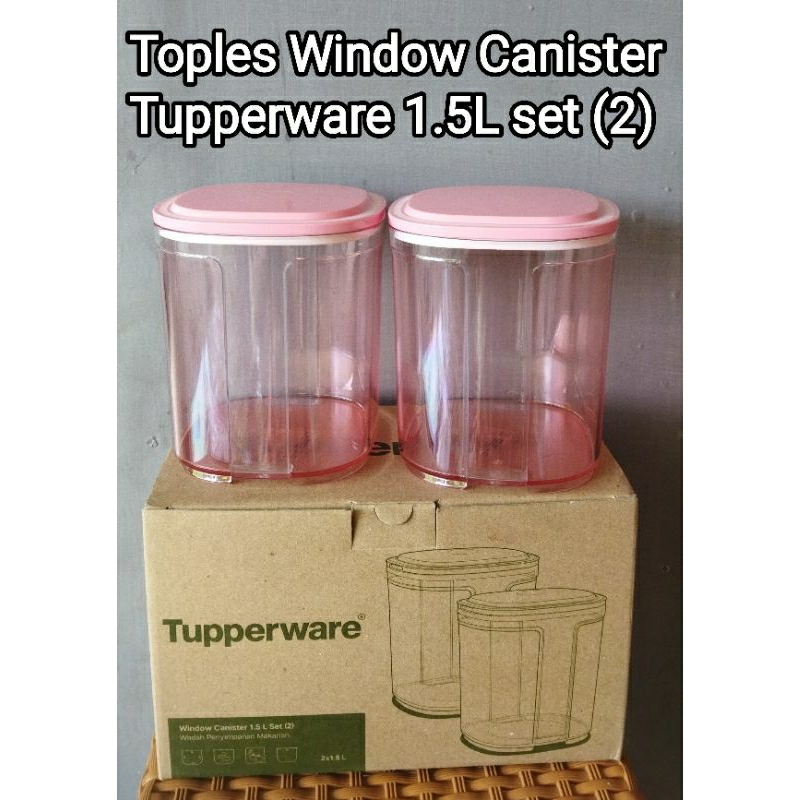 Toples kristal Window Canister set, 1.5L Tupperware Baru