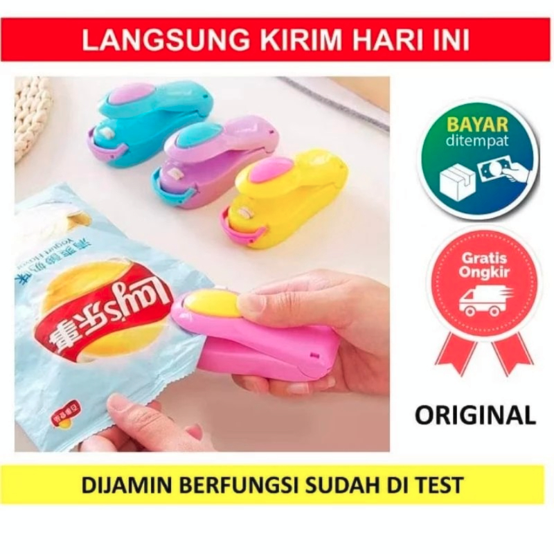 (tidak termasuk baterai) Mini Hand Sealer Elektrik Perekat Plastik untuk Makanan Biskuit Kerupuk - V