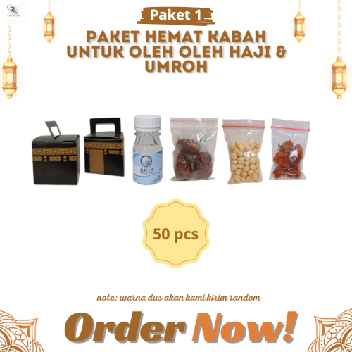 

paketan hemat KABAH untuk oleh oleh haji dan umroh 50 pcs (isi air zamzam 50 ml)
