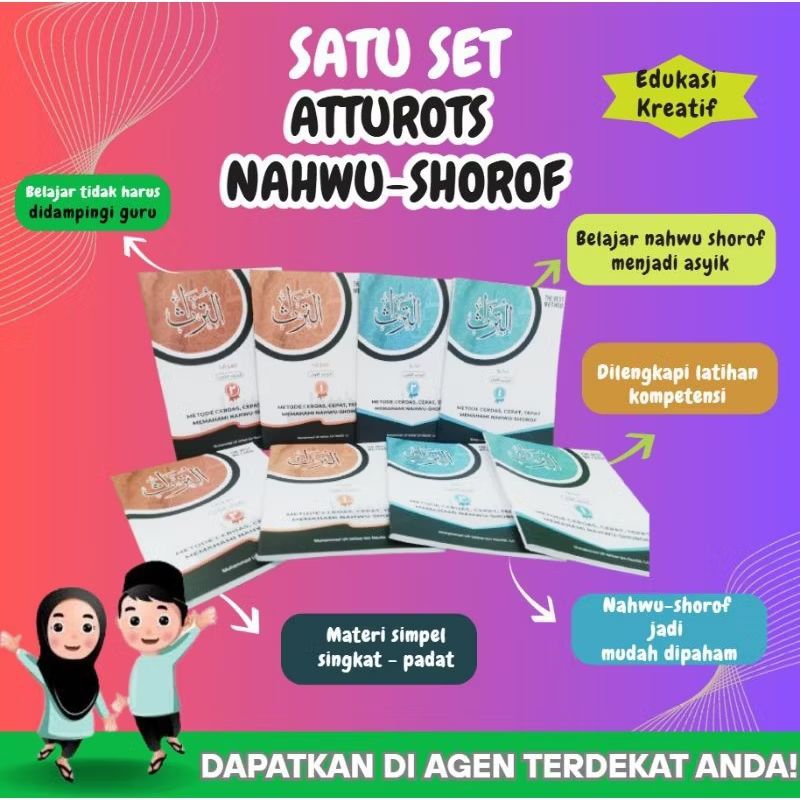 Buku Atturots Nahwu Shorof | Paket 4 Buku Metode Cepat Paham Ilmu Nahwu & Shorof untuk Santri Pemula