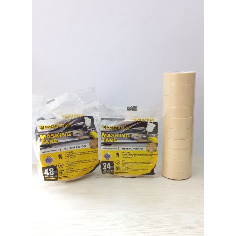 

Isolasi Kertas Nachi / Masking Tape / Solasi Gesek Rangka 1/2" 1" 2", solasi kertas 12mm, 24mm, 48mm