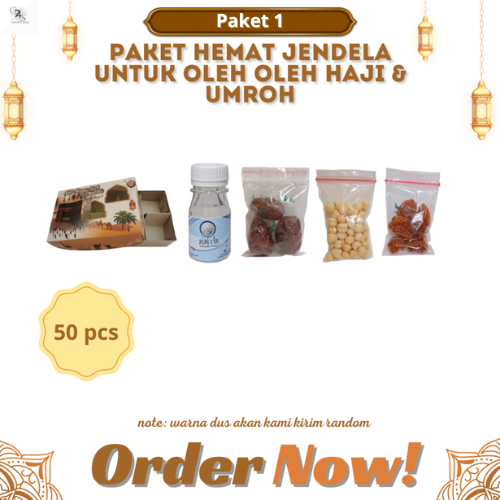 

paketan hemat jendela untuk oleh oleh haji dan umroh 50 pcs (isi air zamzam 50 ml)