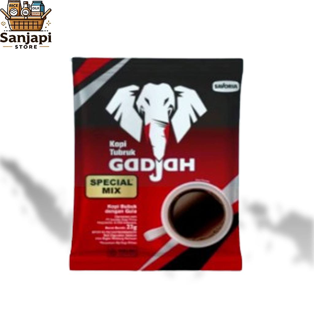 

Kopi Tubruk Gadjah Renceng Isi 10 Sachet x 23g – Spesial Mix Kopi Hitam Asli Mantap & Nikmat