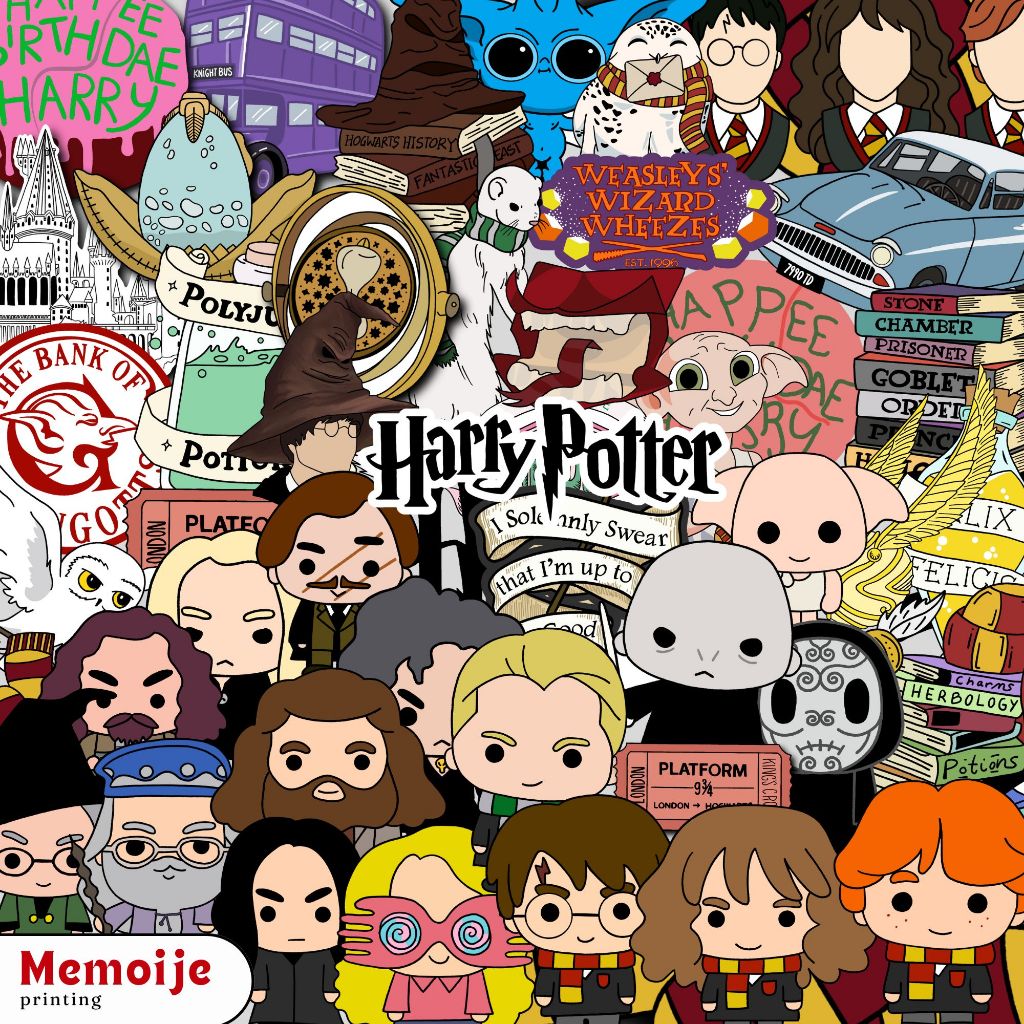 

(50+ PCS) Stiker Harry Potter Vinyl Waterproof – Sticker Lucu untuk Laptop, Helm, HP, Motor