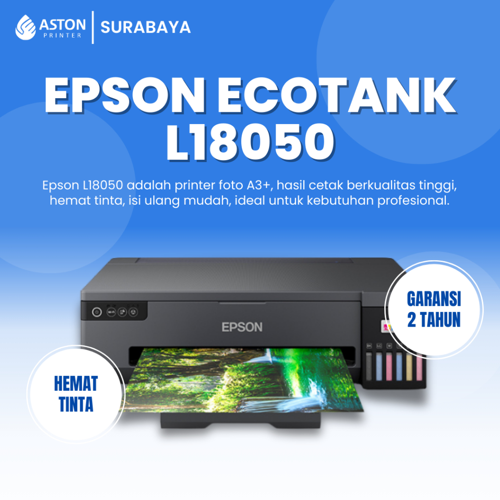 Printer Epson EcoTank L18050 - Printer A3+ 6 Warna Wireless
