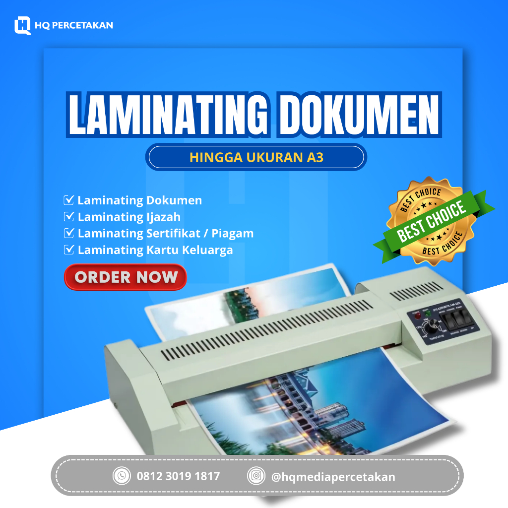 

JASA LAMINATING DOKUMEN KARTU A5 A4 F4 A3