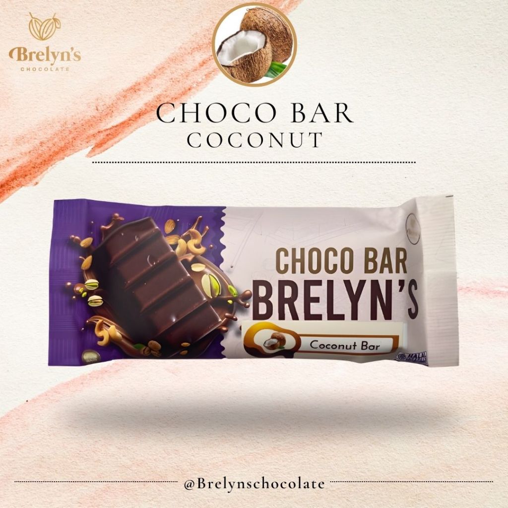 

Brelyn's Chocolate : Choco Bar Coconut Bar (Coklat rasa kelapa) Manis Gurih 36 gram