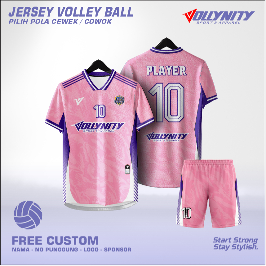 Vollynity  JERSEY VOLLY Premium COWOK CEWEK / jersy voli set printing celana lotto, custom nameset m