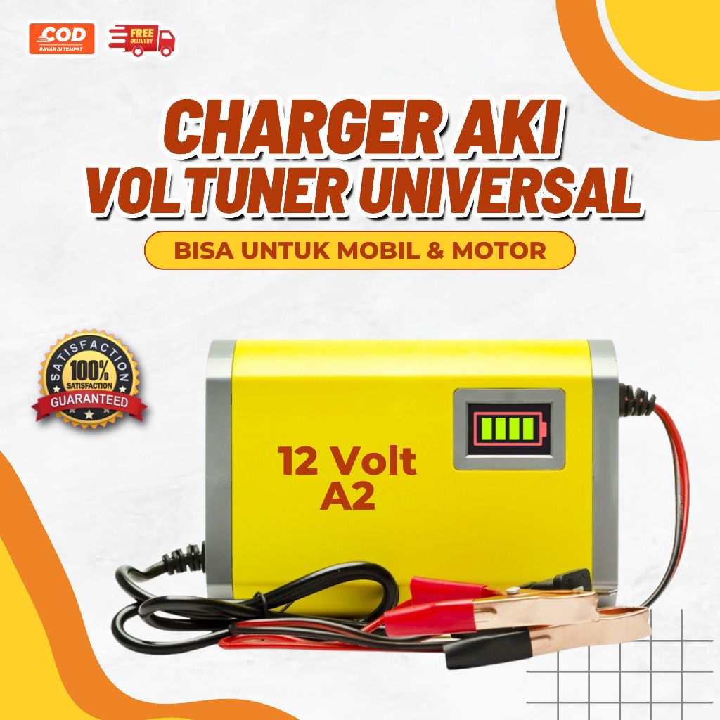 Charger Aki Motor Mobil 12 Volt/2A - Cas Aki / ACCU Mobil dan Motor