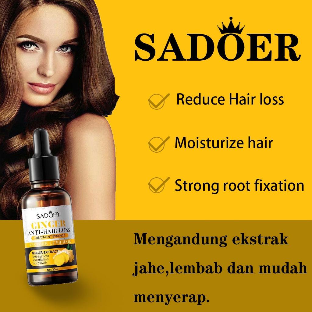 SADOER Pertumbuhan rambut penumbuh rambut cepat Ginger King Serum Anti Botak obat penumbuh rambut Pe