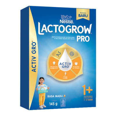 

Lactogrow 3 / Pro 1+ Susu Bubuk Pertumbuhan 1 - 3 Tahun Madu 145 g