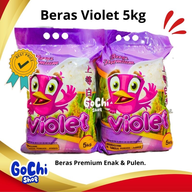 

Beras VIOLET premium 5kg, enak & pulen.