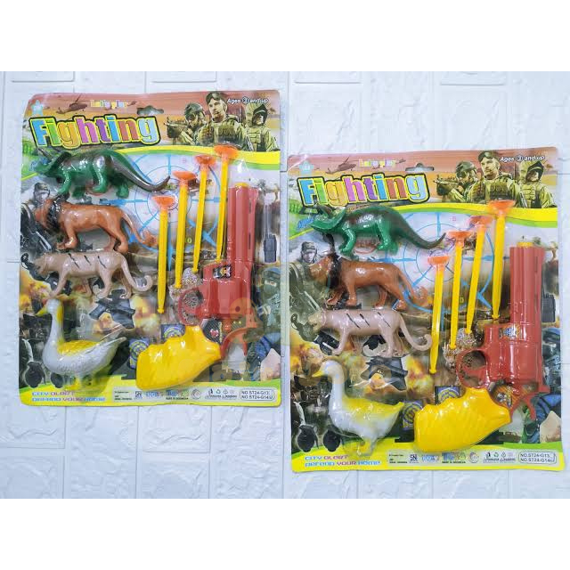 ST24-G14 Pistol Animals Set MAINAN ANAK PISTOL PISTOLAN SENAPAN PLUS HEWAN MAINAN TEMBAK KACA ST24 -
