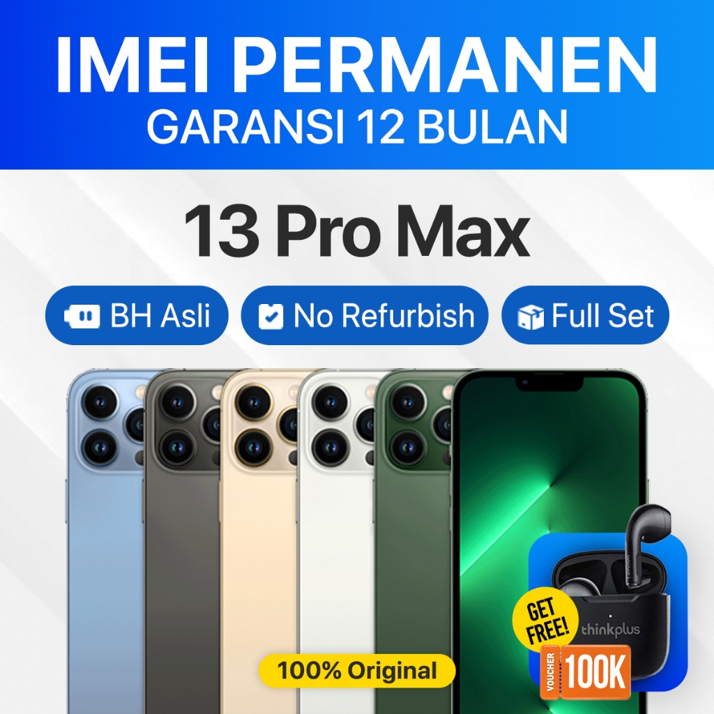 iPhone 13 Pro Max ex iBox Beacukai IMEI Permanen Garansi 12 Bln 100% Original Second iPhone FULLSET 