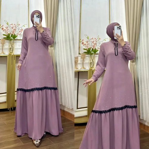 COD Gamis Marbela Dress Fashion Mulimah Baju Dress Wanita 2025 Terbaru Gamis Kondangan Mewah