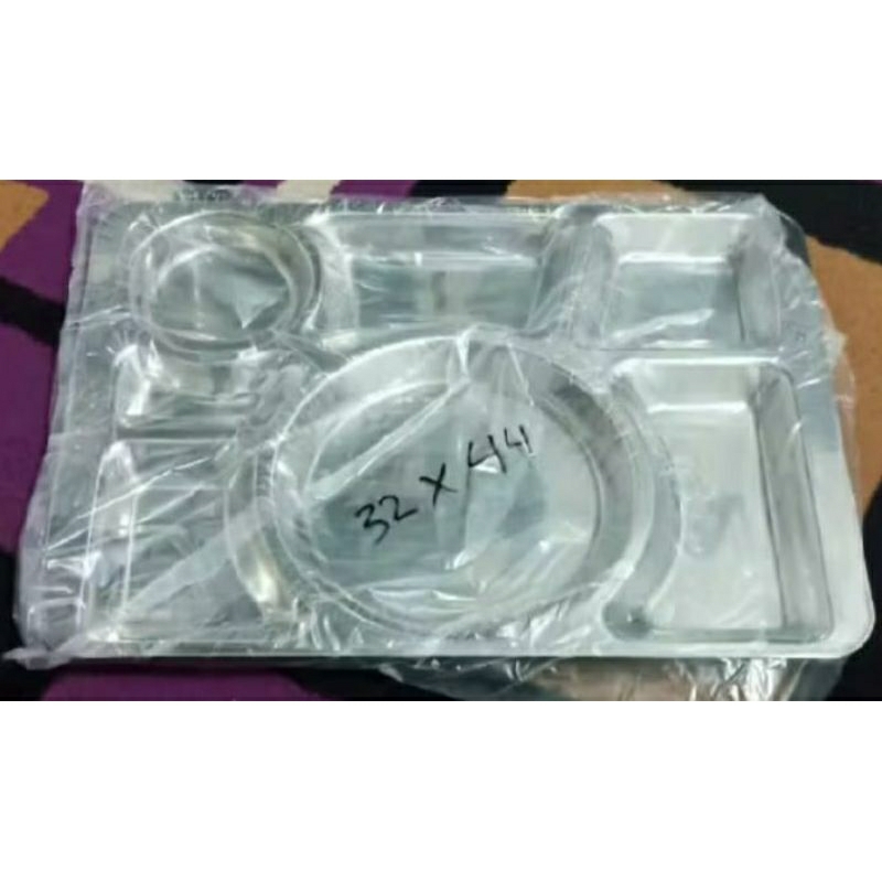 OMPRENG TNI/TEMPAT MAKAN/NAMPAN 7 SEKAT PLATO STANLESS JATAH TNI