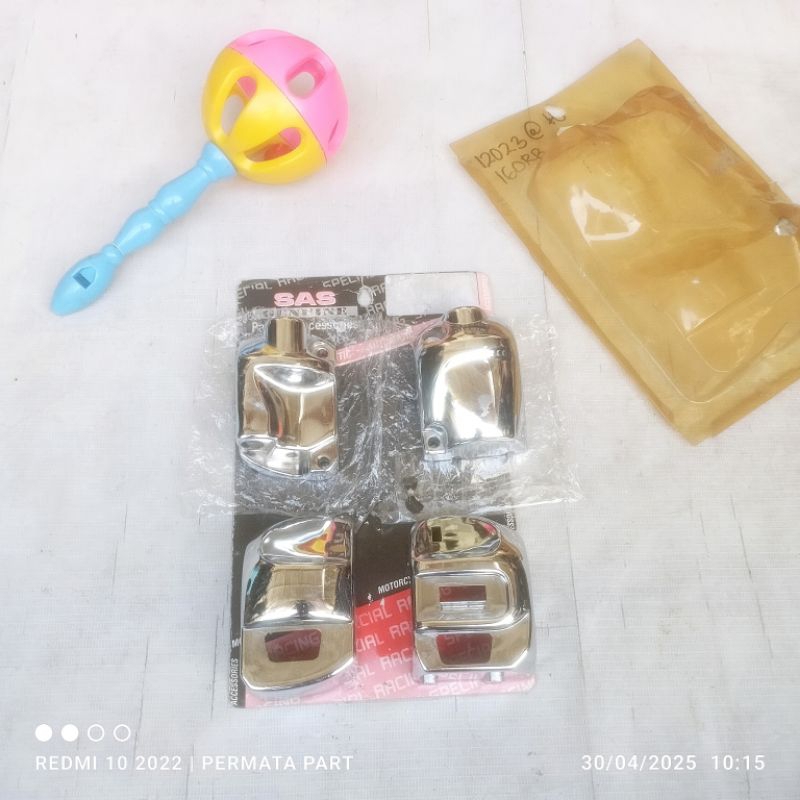 rumah cover saklar holder yamaha fino kanan kiri chrome croom krom thailand variasi aksesoris ori or