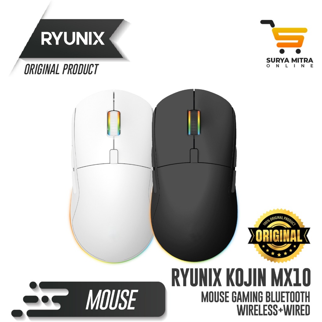 Sades Ryunix Kojin MX10 MX-10 Mouse Gaming Wireless Bluetooth Triple Mode Ambidextrous