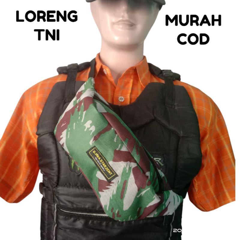 Tas Loreng TNI AD Tas Pinggang Waistbag Murah