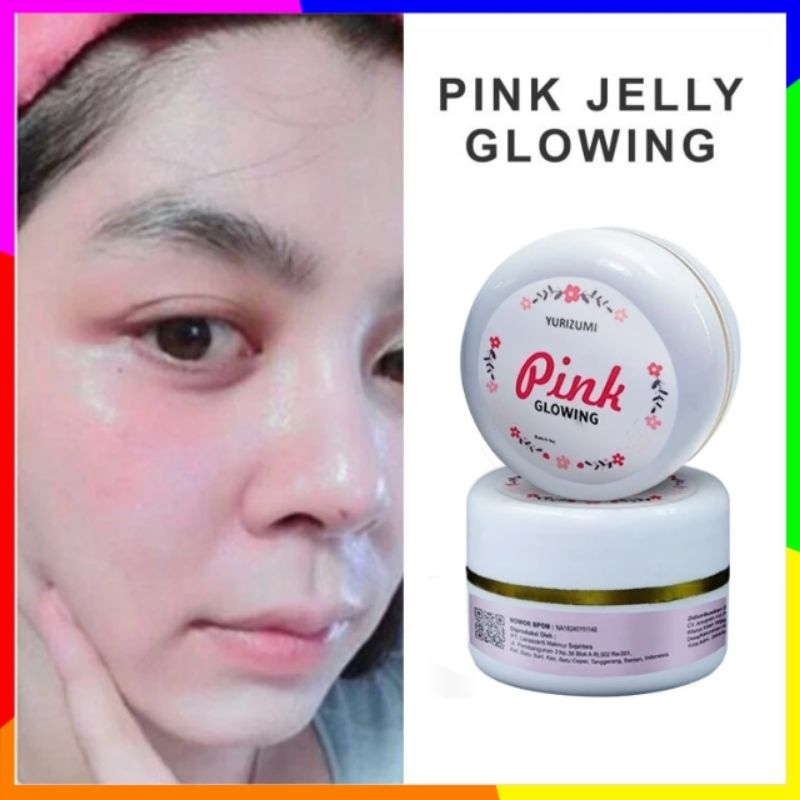 Yurizumi Pink Glowing BPOM - Jelly Glowing Cream Pemutih Wajah Glowing Cepat Penghilang Flek Hitam L