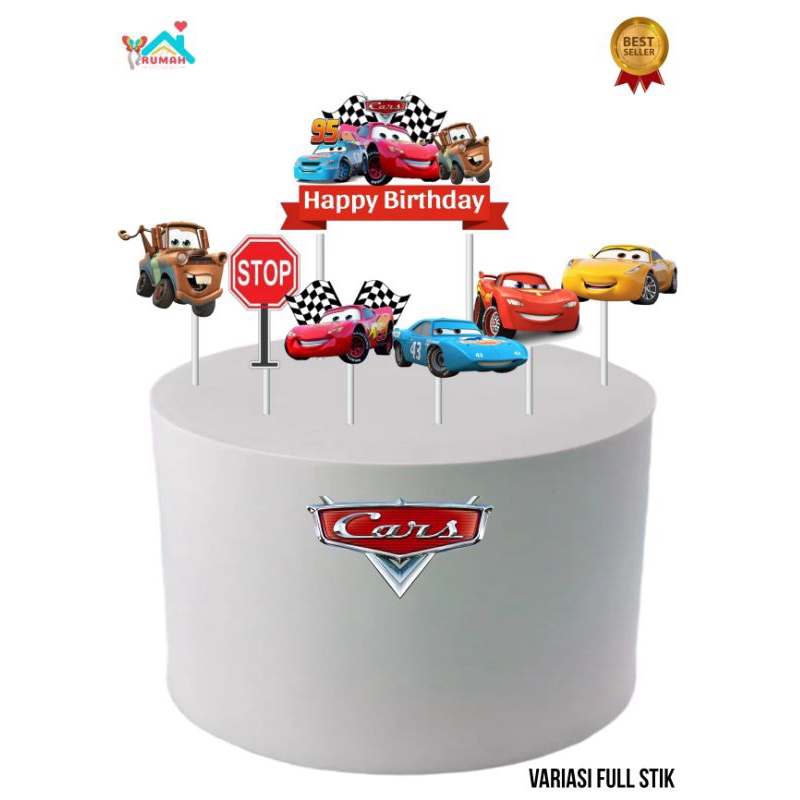 Topper Cars, Topper cake, hiasan kue ulang tahun topper karakter Cars
