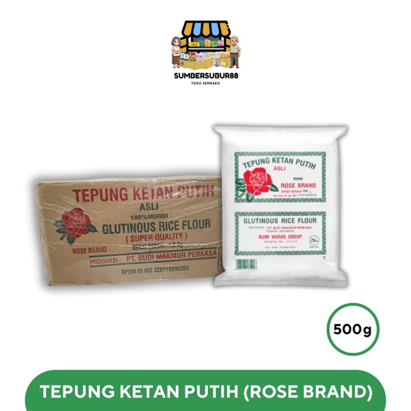 

tepung ketan rose brand 1dus isi 20pcs