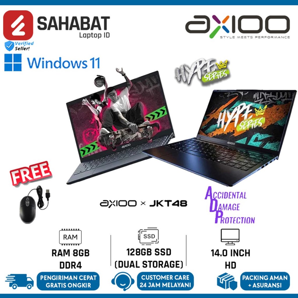 Laptop Murah Axioo Mybook Hype 1 Ram 8gb 640gb Ssd 14 inch Windows 11 Original