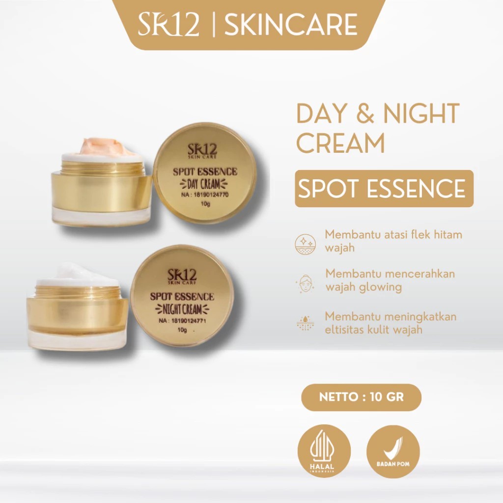 SR12 Spot Essence Cream SR 12 Krim Flek Day & Night Skincare Wajah Crem Flek Hitam Perawatan Flek Wa
