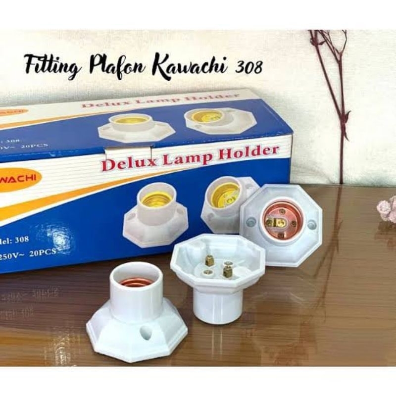 KAWACHI FITTING LAMPU E27 PLAFON FITTING DUDUK FITTING TEMPEL TIPE 308