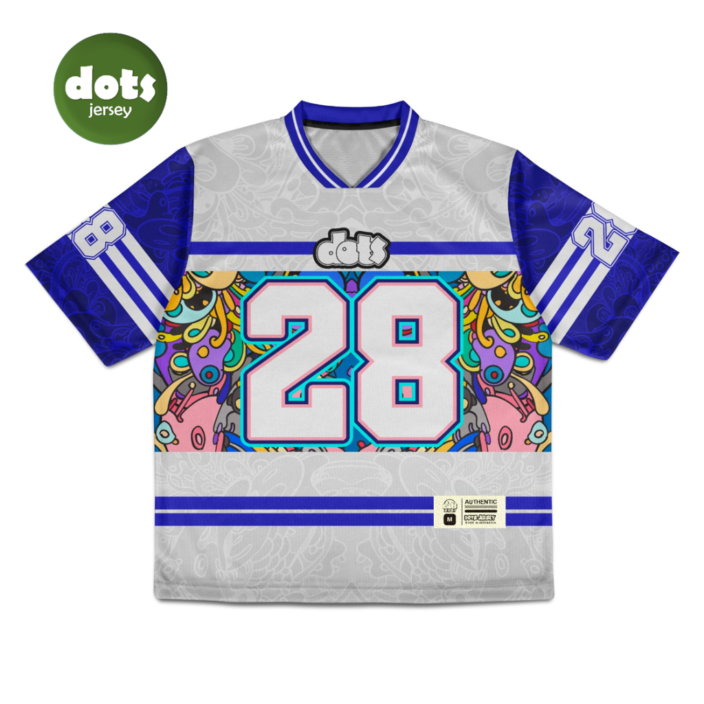 DOTS JERSEY DOODLE 28 // Jersey Oversize // Vintage // Streetwear