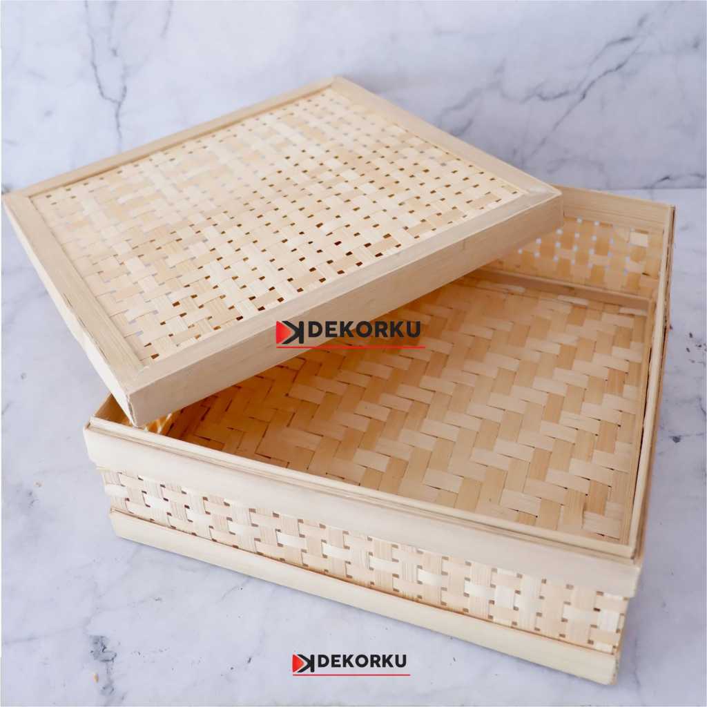 Box Hampers / Keranjang/ Besek Tempat Penyimpanan Kotak Anyaman Bambu